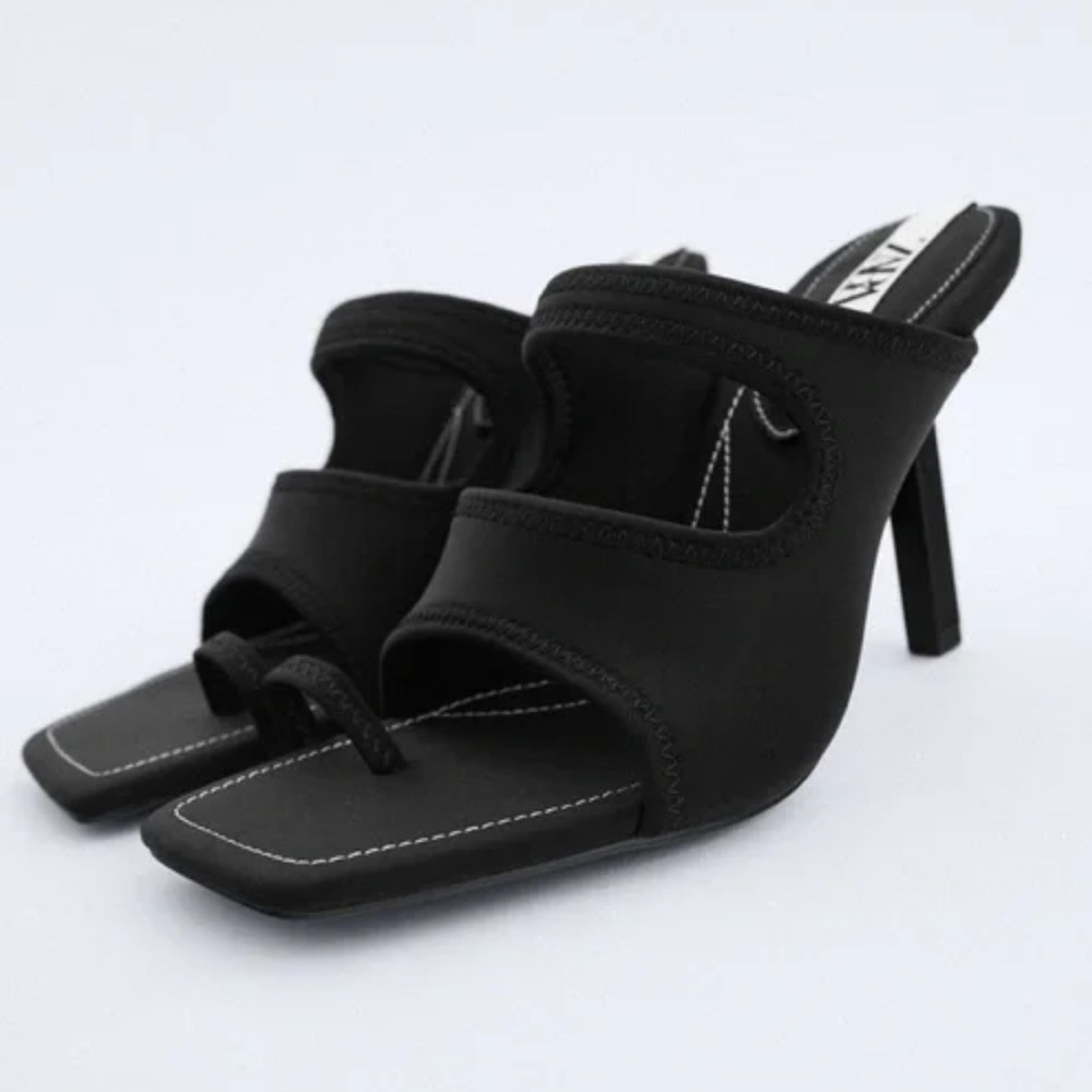 Zara Neoprene stiletto heels sandals Size 38 (7)